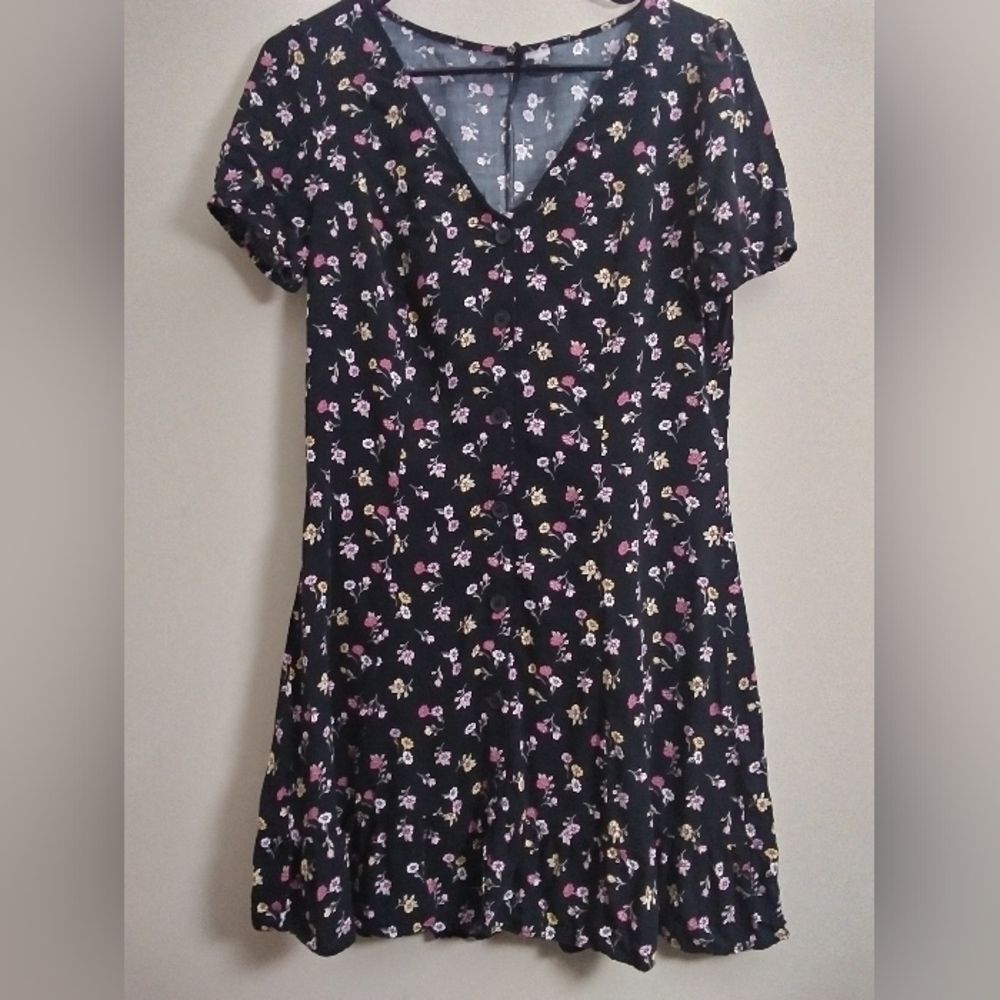 Divided H&M Black Floral Dress Size 8
